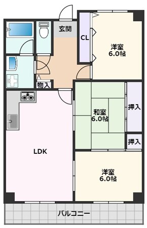 シャトレ上山手の物件間取画像